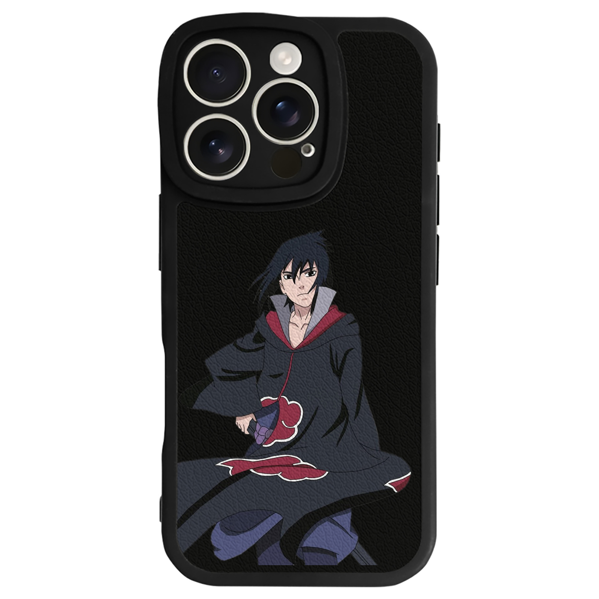 （画像用） NARUTO -ナルト- うちは サスケ Uchiha Sasuke 【iPhone 16シリーズ対応】シリコンスマホケース（レザー調） 材質：シリコン